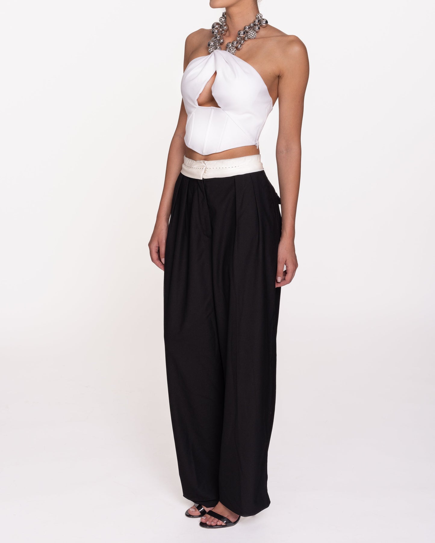 Închiriere Top AREA - Crop top din jerseu ponte ornamentat