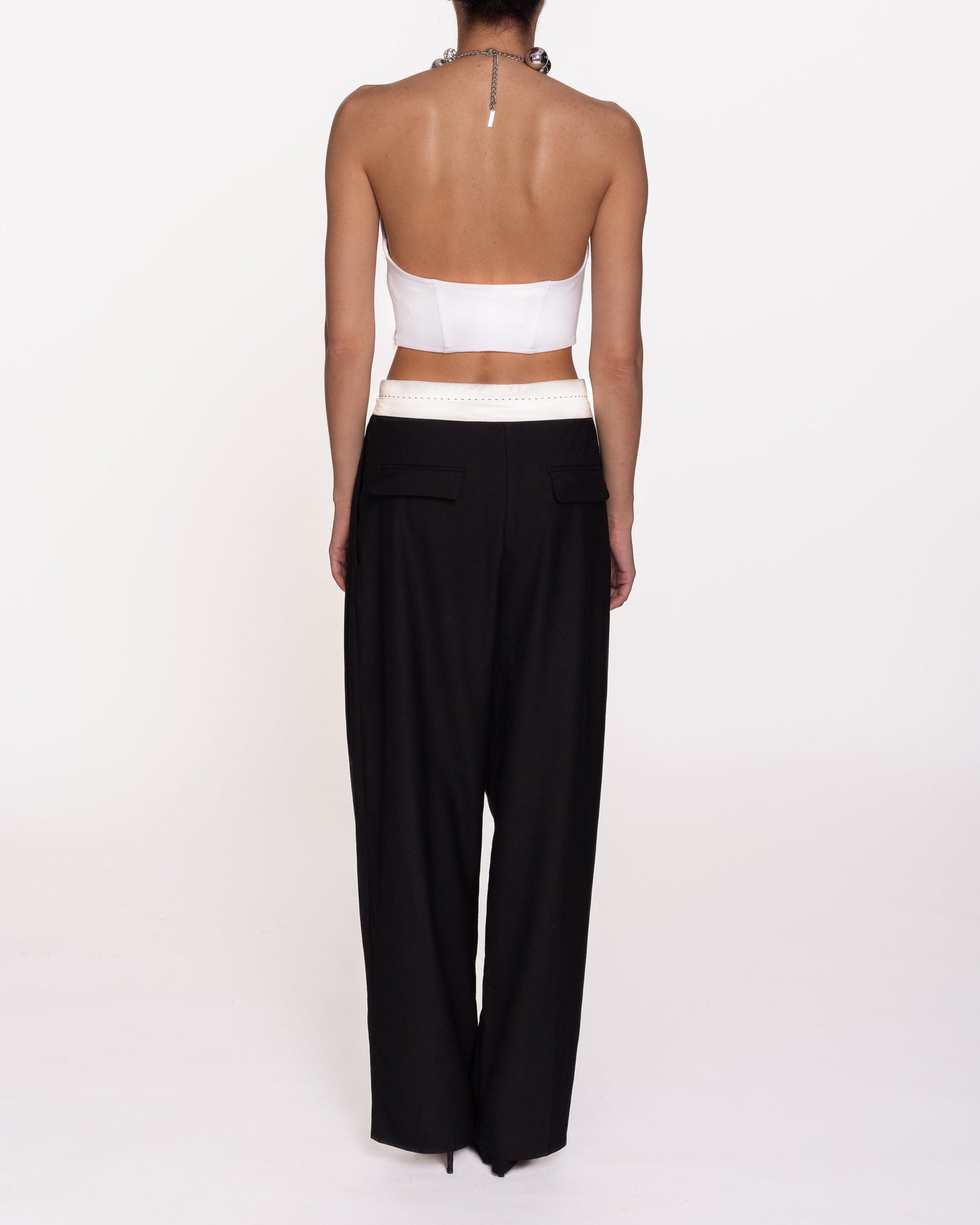 Închiriere Top AREA - Crop top din jerseu ponte ornamentat