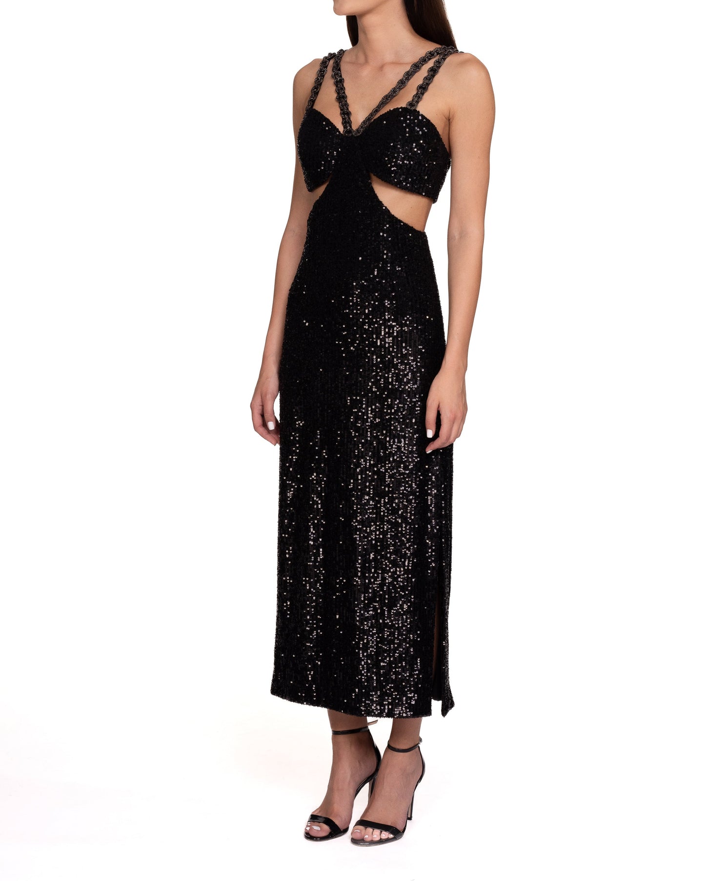 Rebecca Vallance Missing Hours sequin midi dress rental