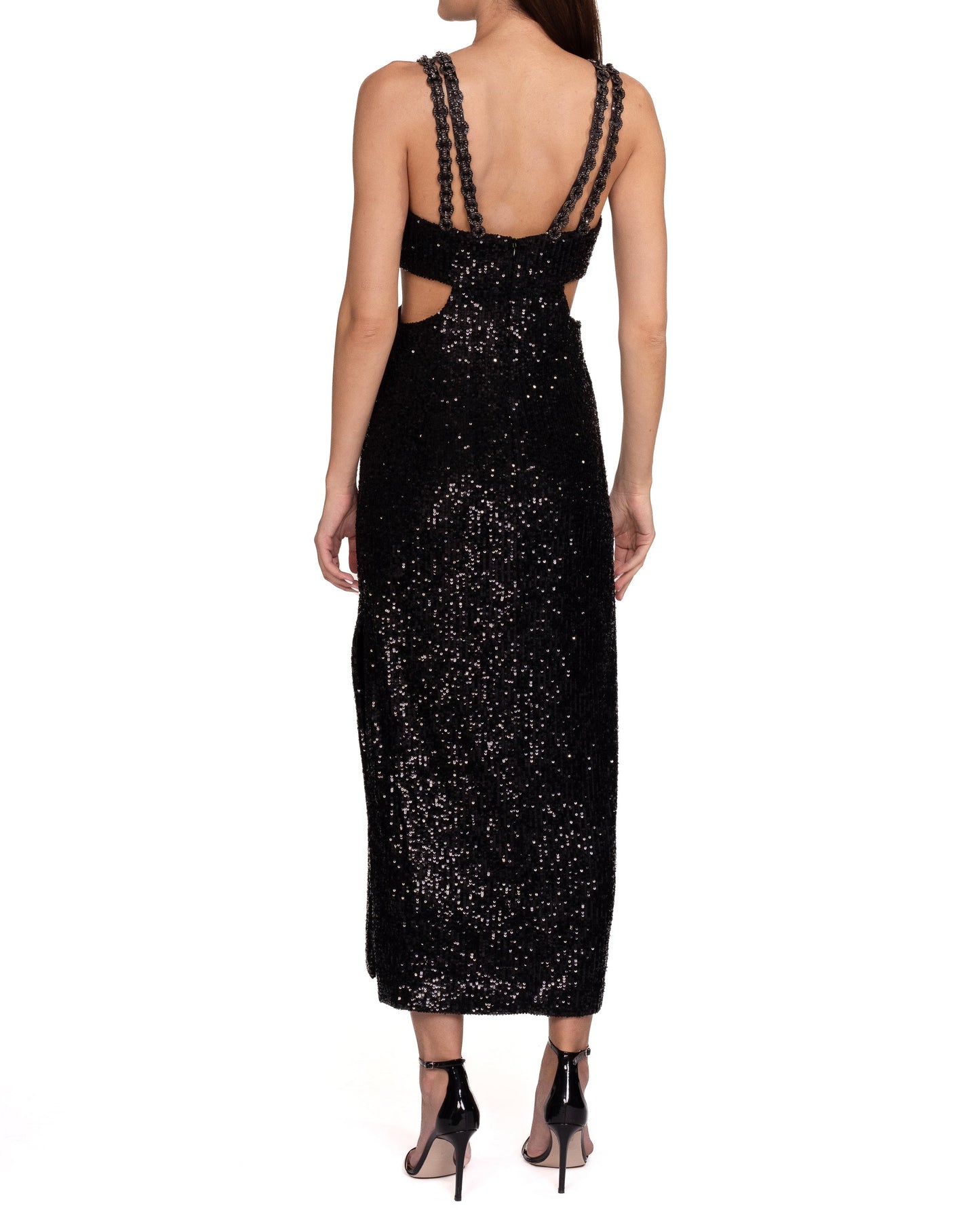 Rebecca Vallance Missing Hours sequin midi dress rental