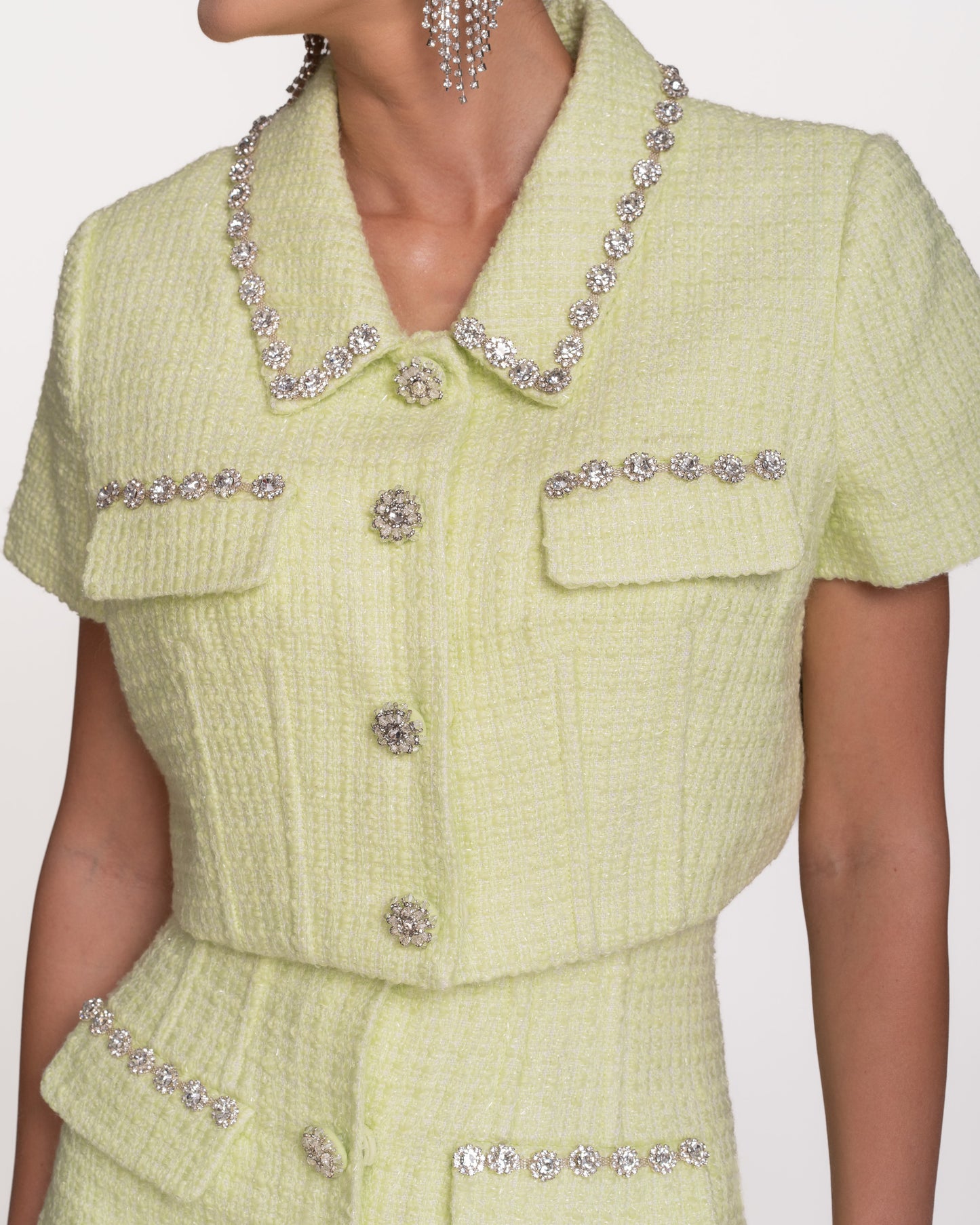 Închiriere Self-Portrait - Ready Outfit - Set din bouclé cu cristale