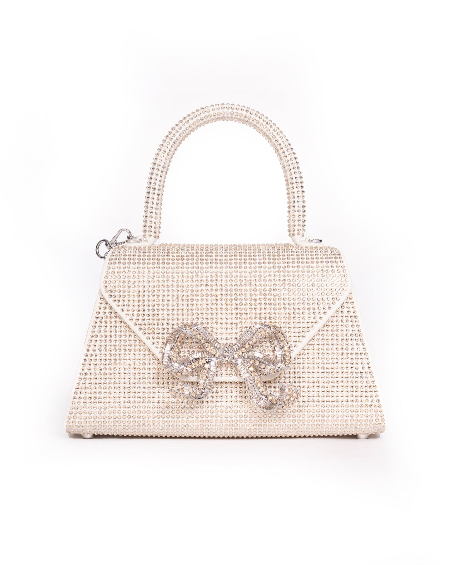 Self-Portait bag rental - hotfix bow shoulder bag champagne