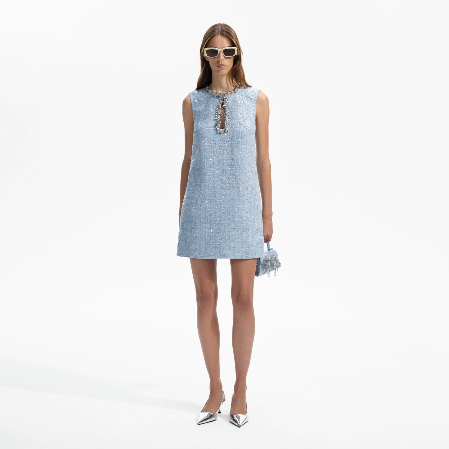 Închiriere Rochie Self-Portrait - mini din bouclé cu paiete