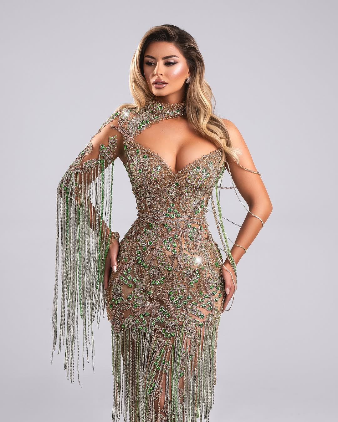 Închiriere Rochie Haute Couture BLINI - ONOLE LONG DRESS WITH CRYSTALS