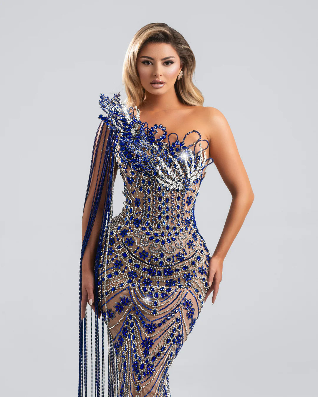 Închiriere Rochie Haute Couture BLINI - LORANDA BLUE LONG DRESS WITH CRYSTALS