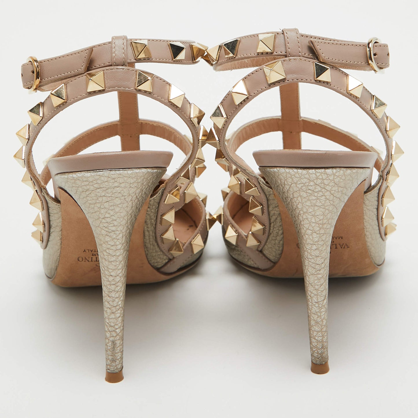 Închiriere pantofi Valentino Metallic Gold Leather Rockstud