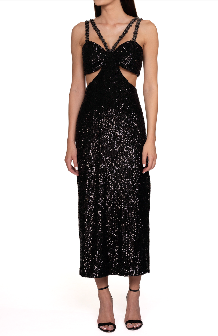 Rebecca Vallance Missing Hours sequin midi dress rental