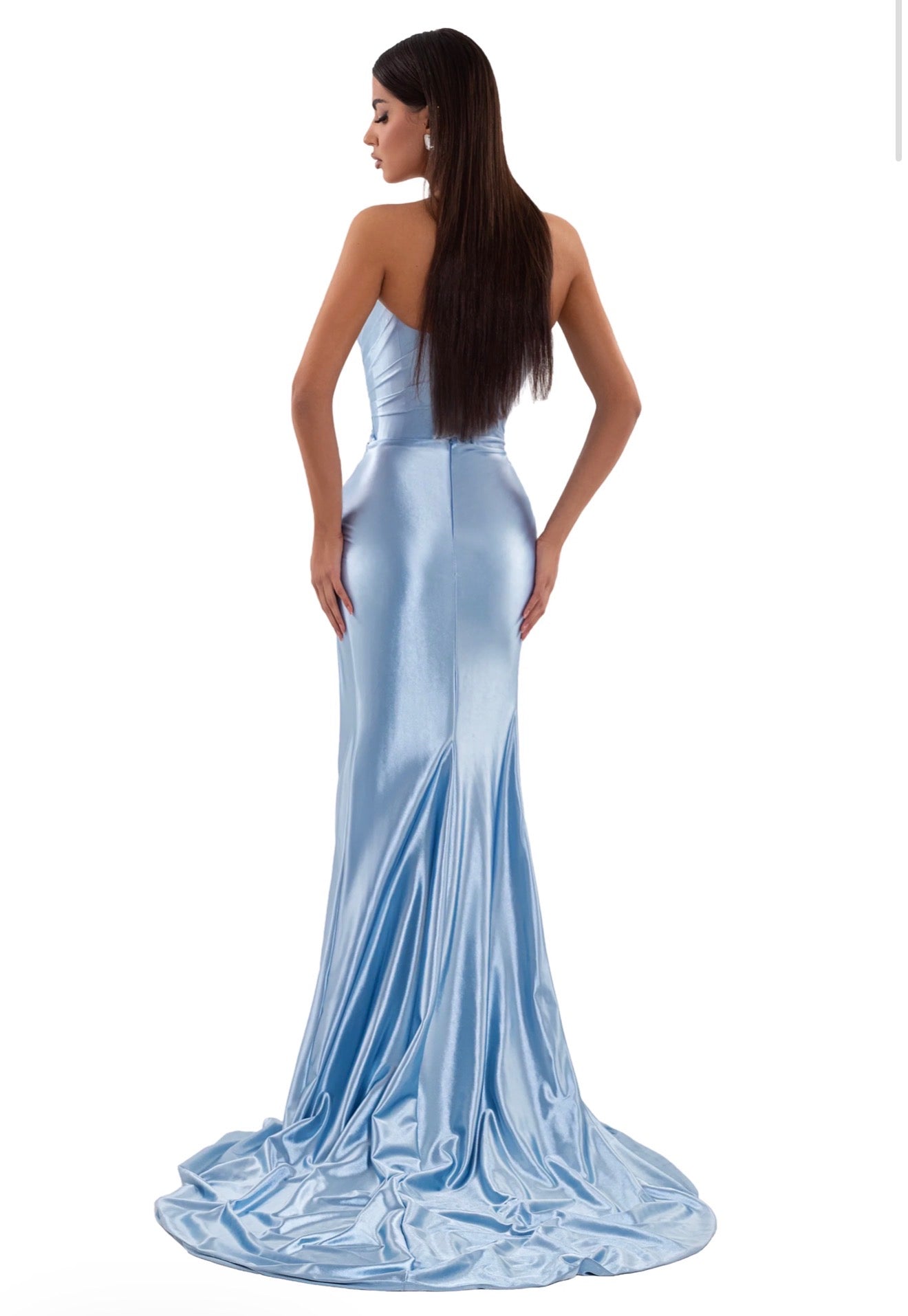 Închiriere Rochie Haute Couture - Albina Dyla LONG blue Dress with split