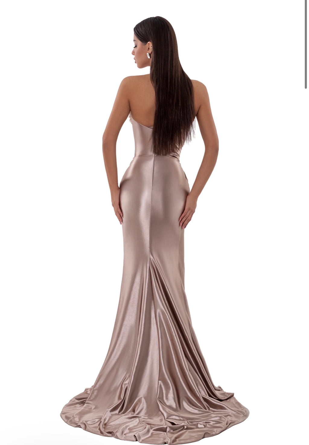 Închiriere Rochie Haute Couture - Albina Dyla LONG nude Dress with split
