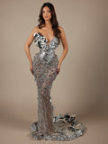 Închiriere Rochie Haute Couture Kosovo Designer - BARON - Silver Dream & Flowers