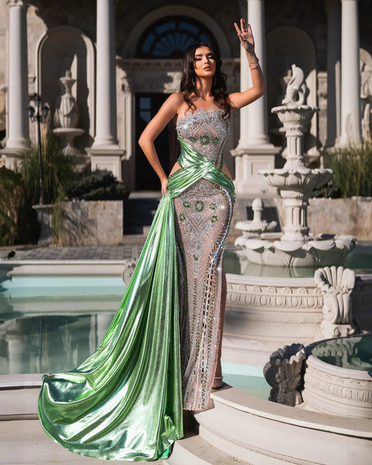 Închiriere Rochie Haute Couture BLINI - BENILDA GREEN DRESS WITH CRYSTALS