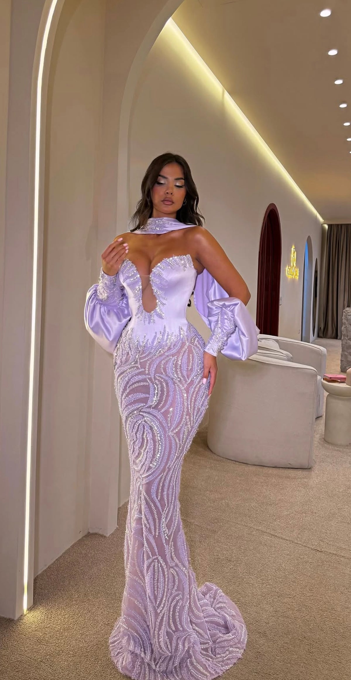 Închiriere Rochie Haute Couture Kosovo Designer  - Midnight Muse Lila