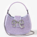 Închiriere Geanta Self-Portait - PURPLE RHINESTONE CRESCENT BOW MICRO BAG