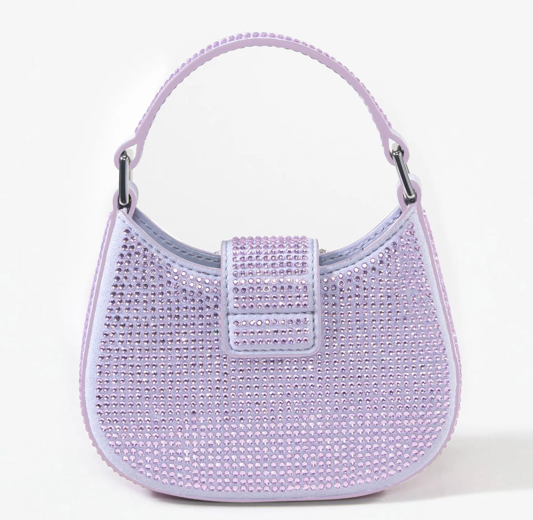 Închiriere Geanta Self-Portait - PURPLE RHINESTONE CRESCENT BOW MICRO BAG