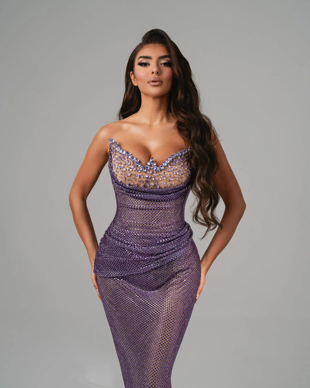 Închiriere Rochie Haute Couture BLINI - ELEIA PURPLE DRESS WITH STONES
