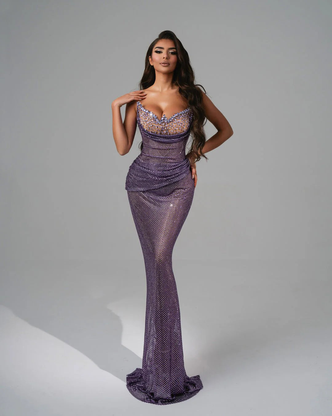 Închiriere Rochie Haute Couture BLINI - ELEIA PURPLE DRESS WITH STONES