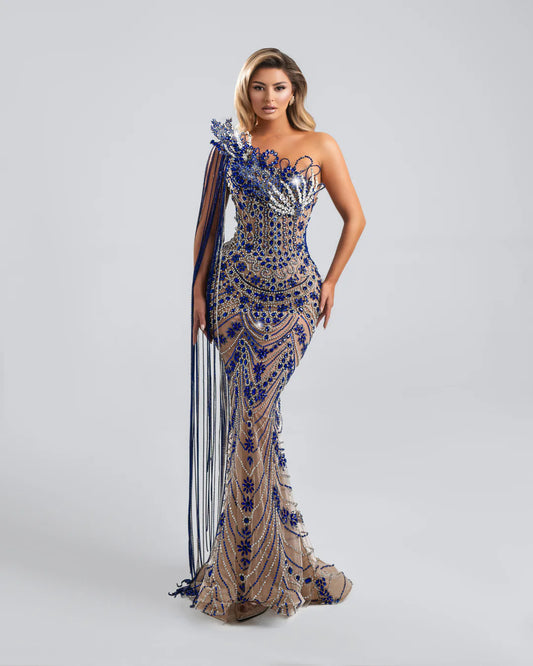 Închiriere Rochie Haute Couture BLINI - LORANDA BLUE LONG DRESS WITH CRYSTALS