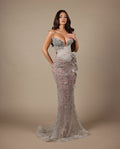 Închiriere Rochie Haute Couture Kosovo Designer - BARON - Silver Dream & Flowers