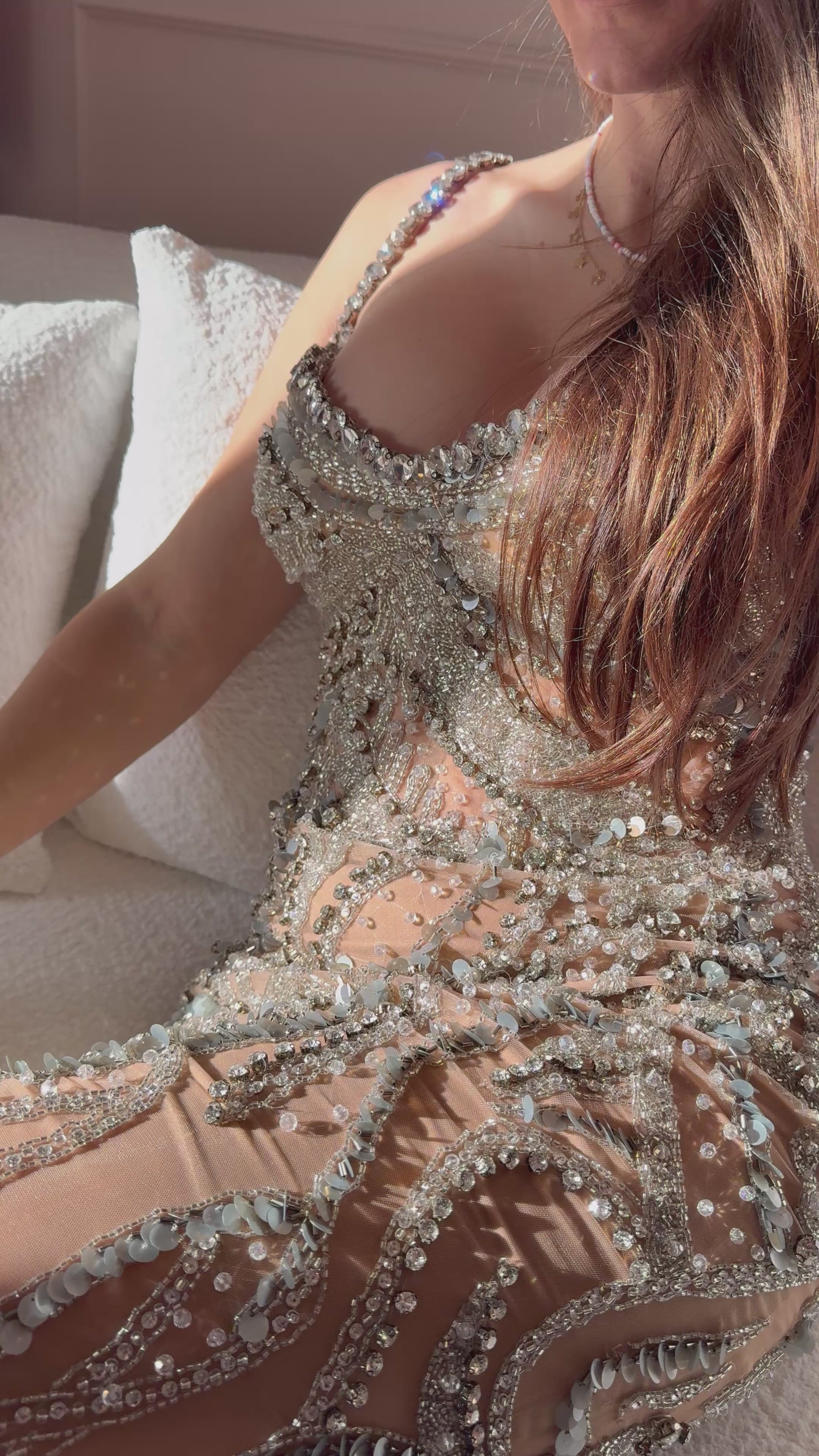 Închiriere Rochie Haute Couture - BRILLER Silver  with Straps