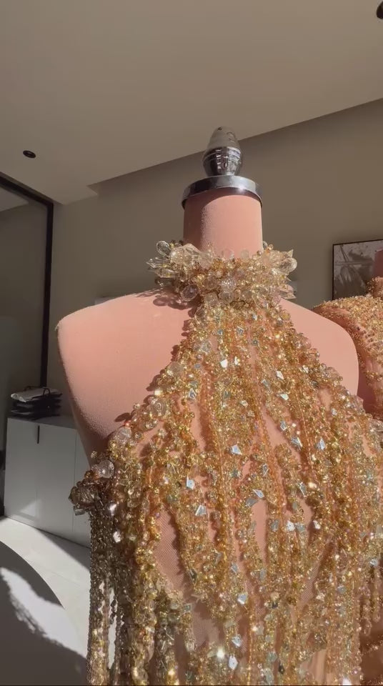 Închiriere Rochie Haute Couture Kosovo Designer -  Fjolla Haxhismajli Golden Mirage